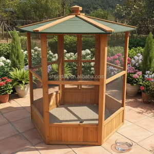SDB004 Outdoor <b>Bird</b> Aviary Wooden Large Featuring Play <b>Stand</b> Perches Nest Habitat Include Easy to Clean House - Product Image 5