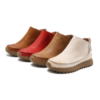 Bottes de neige pour femmes en cuir véritable Crazy Horse mat, à lacets, respirantes, confortables et douces, pour l'automne et l'hiver