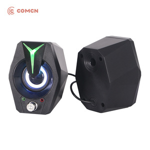 Comcn Desktop <b>Speaker</b> 2.0 Channel <b>USB</b> Powered With Colorful LED Light For Home Office Gaming - Product Image 3