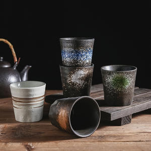 Tasse à thé japonaise de 250 ml en grès, mug à café vintage en céramique, tasse à eau en argile pour bureau commercial - Product Image 4