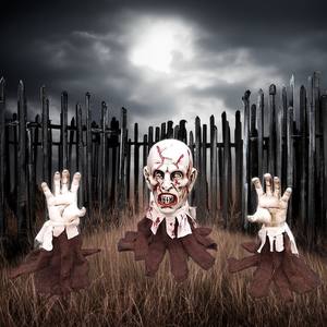 Nuevo barato eléctrico al por mayor de Halloween decoración al aire libre columpio esqueleto bruja Zombie accesorios animados - Product Image 2