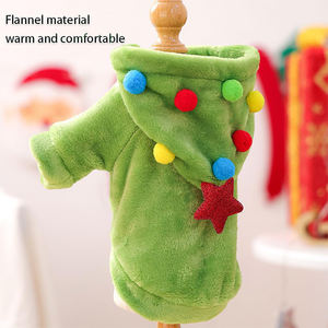 V321 Großhandel Maßgefertigte Warme Fleece-Weihnachtsmann-Haustier-Hoodies Kostüm Welpenkleidung Hunde-Weihnachtsoutfits für Winterferien - Product Image 3