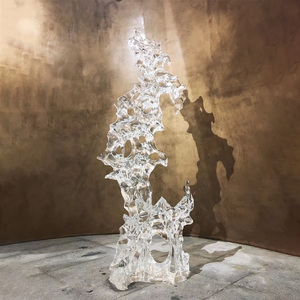 Custom Hotel moderno soggiorno decorazione d'interni resina trasparente blu finitura lucida acqua Splash scultura arte - Product Image 3