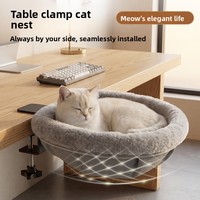 Hamac de lit suspendu pour chat, idéal pour le bureau ou le bureau d'ordinateur, avec tissu respirant et chaud pour toutes les saisons