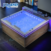 Baignoire carrée autoportante en acrylique moderne de 1,65 m pour intérieur, baignoire spa pour 1 à 2 personnes, baignoire JOYEE pour usage intérieur