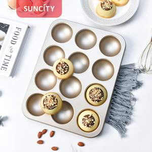 Suncity Half Circle Cake Mold 12 Cup Carbon Steel Baking Pan For Home Use - Product Image 1