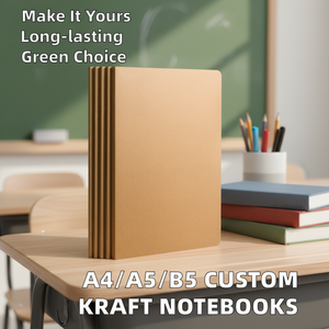 Cuadernos Personalizados <span class=keywords><strong>Caiou</strong></span> para Estudiantes, Tamaños A4/A5/B5, Cubierta de Papel Kraft, Carpeta de Archivos, Estilo Impreso, Encuadernación Cosida con Hilo, 36 - Product Image 2