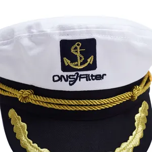 Sombrero de capitán marinero para niños, gorra masculina personalizada, color blanco marino