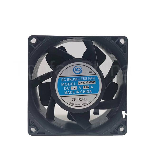 8038 IP68 PWM High Speed Axial Flow Fan  Waterproof Function for Custom Cable Server Farms