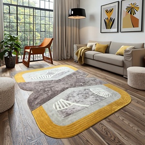 Alfombra moderna hecha a mano Capet para sala de estar, pila alta con patrón abstracto compuesto de algodón de lana de seda para oración de viaje en casa - Product Image 2