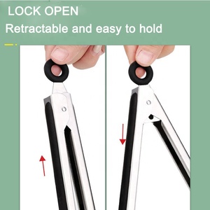 China Factory Kochclip Salat Servieren Zange Metall Edelstahl 9 12 14 16 Zoll Küchen pinzette Lebensmittel zange zum Grillen - Product Image 3