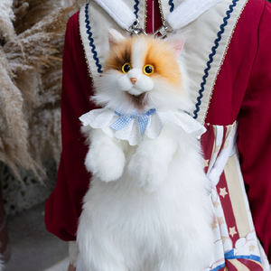 Superweicher Plüsch PP-Baumwolle Gewaschener Hellgelber Calico-Katzen-Rucksack Niedliches Stofftier Geschenk <span class=keywords><strong>Halloween</strong></span> Stressabbau-Spielzeug - Product Image 1