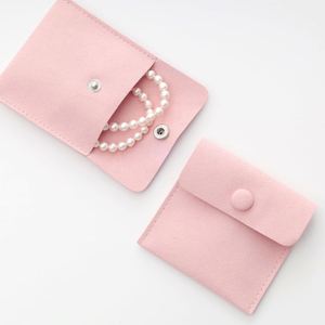 Sacs de rangement pour bijoux en velours recyclables avec fermeture à bouton-pression pour bagues, bracelets, colliers - Emballage cadeau, pochettes - Product Image 5