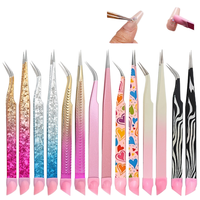 Outil multifonctionnel d'art des ongles japonais Pince à épiler à double tête Papier autocollant pour ongles Tige de pression en silicone Outil de gaufrage Manucure