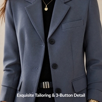 Setelan Jas Wanita Berkualitas Tinggi 3 Kancing, Blazer dan Celana Dua Potong yang Elegan