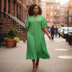 Jupe professionnelle pour femmes rondes à la peau foncée, robe florale grande taille pour tenue de travail modeste, vêtements décontractés pour femmes africaines - Product Image 1