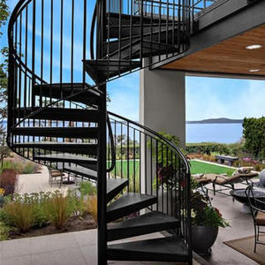 Escaliers en colimaçon modernes personnalisés en acier au carbone, designs d'escaliers en colimaçon écologiques pour l'extérieur, d'<span class=keywords><strong>occasion</strong></span> - Product Image 2