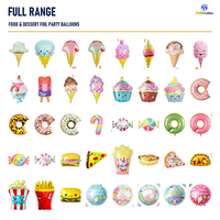 Ballons en aluminium en gros pour desserts et hamburgers glacés, en stock, OEM/ODM pour fournitures de fête d'anniversaire