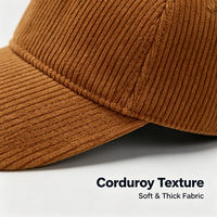 Op maat gemaakte corduroy baseballcap met mini-hart borduursel, zachte dad hat, OEM ODM aangepaste logo voor dagelijks casual gebruik in herfst en winter.