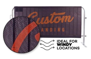 Portable Road Advertising Steel Crowd Control Barrier Mesh Fencing Signs with Barricade <b>Banner</b> Covers - Product Image 3