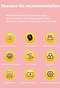 Kamera Digital untuk balita, mainan perjalanan portabel, kamera Digital Selfie anak, kamera cetak instan untuk anak-anak, layar <span class=keywords><strong>2</strong></span>.4 inci - Product Image 4