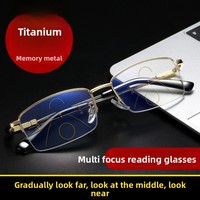 Lunettes demi-cerclées en résine multifocales pour presbytie, avec décoration Dragon Phénix, haute définition, anti-lumière bleue, légères et tendance