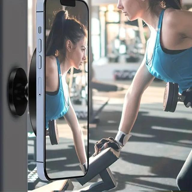 N52 Strong Magnetic Phone Holder for Gym 360 Rotating Dual Double Sided Magnet Phone Mount Holder Anti-slip Metal Holder