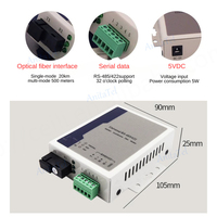 Convertidor de Medios de Fibra Óptica Bidireccional SC 485, Transceptor de Fibra Óptica RS485, Transceptor Óptico TCP 1000m Monomodo