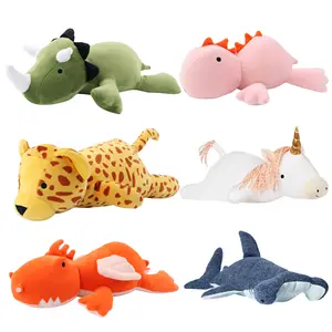 CPC kustom boneka hewan tertimbang mainan mewah dinosaurus Leopard Unicorn mainan untuk kecemasan tidur boneka bantal tertimbang mainan mewah