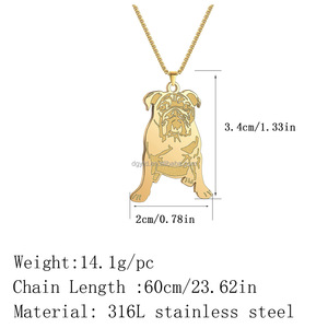Collier avec pendentif personnalisé pour chien <span class=keywords><strong>Shar</strong></span> <span class=keywords><strong>Pei</strong></span>, plaqué or 18 carats, acier inoxydable 316L, gravure laser, bijou photo d'animal de compagnie, cadeau commémoratif - Product Image 6