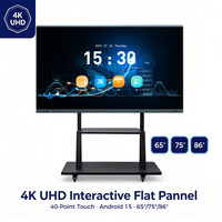 65 75 86 İnç İnteraktif Düz Panel Android/Windows, Konferanslar için Ops Yuvası ile, 40 Nokta Dokunmatik 4k Akıllı Tahta, Eğitim İçin
