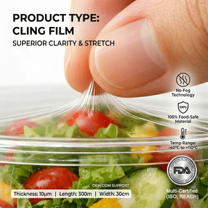 <span class=keywords><strong>Film</strong></span> alimentaire en PVC anti-buée de qualité alimentaire pour supermarché |   <span class=keywords><strong>Film</strong></span> alimentaire haute transparence en rouleau jumbo - Product Image 2