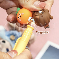 Kreativer, anpassbarer Kugelschreiber mit weichem Gummikopf, magnetischer Kawaii-Puppenkopf-Stift für Kinder, Schüler, Geschenkstift