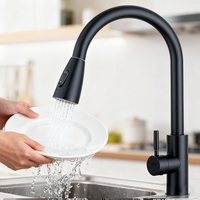 Robinet de cuisine extractible haut de gamme 3 voies en acier inoxydable 201, mitigeur pour cuisine et salle de bain