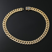 Vente chaude Conception Unique US Dollar Signe Boucle Hommes Hip Hop Cubain Lien Chaîne Plaqué Or Strass Miami Cubain Collier