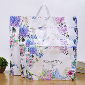 Durable Plastic Shopping Bags with Loop Handles <b>Square</b> Bottom, Strong Packaging Bags for Retail - Product Image 5