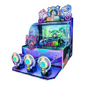 Machine de jeu d'arcade colorée pour enfants, 3 joueurs, tir à l'eau, fonctionnant à pièces, pour parcs d'attractions - Product Image 4