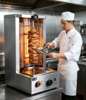 Machine à griller électrique rotative commerciale pour barbecue et shawarma, machine à kebab turque, rôtissoire verticale pour restaurant