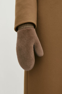 Mitaines minimalistes en fausse fourrure personnalisées à la mode pour femmes-Gants d'hiver chauds doublés de polaire épaissi résistants au froid - Product Image 3