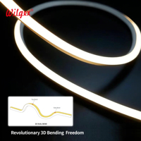 Tira de LED de Neón Flexible de Bajo Voltaje (12V/24V) de 5m, Curvable Verticalmente, para Decoración Interior e Iluminación de Contornos