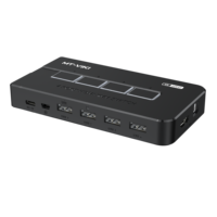 Commutateur KVM HDMI manuel 4 ports 4K 60Hz avec hub USB2.0 et contrôleur de bureau pour 4 ordinateurs