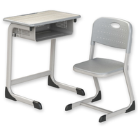 Ensemble de bureau et chaise pour étudiants en métal moderne - Mobilier scolaire ergonomique à hauteur réglable