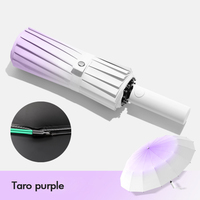 Paraguas Automático con Protección UV, Clásico, de Tela Pongee 190T, Resistente al Viento, Plegable en 3 Secciones, con Varillas de Fibra de Vidrio y Logotipo Personalizado