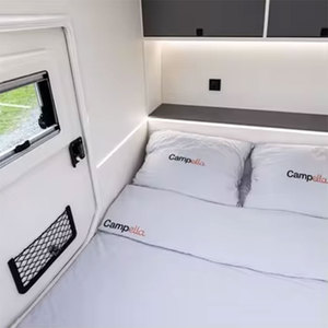 Tremendous Quality Low Cost <b>Storage</b> <b>Box</b> Campella Mini Caravan 2 Person Yellow Aluminum RV Small Travel Trailer With Rear Outdoor - Product Image 5