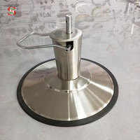 Fauteuil de Barbier Haut de Gamme Robuste en Fer Poli avec Base Ronde Hydraulique