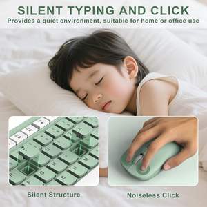Combo clavier et souris sans fil Reccazr, clavier silencieux pleine taille, souris réglable DPI, récepteur USB 2,4 GHz, léger, résistant aux déversements - Product Image 3