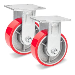 Roulettes industrielles de 5 pouces, roulettes pivotantes robustes, <span class=keywords><strong>roues</strong></span> en polyuréthane silencieuses pour équipement de machine - Product Image 1
