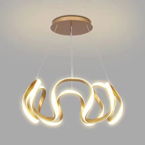 TOGETHER Nordischer LED-Ring-Kronleuchter Sternenhimmel in Gold mit drei Leuchtkugeln für Hotel-Lobby, Zuhause, Treppenhaus und Wohnzimmer - Product Image 6
