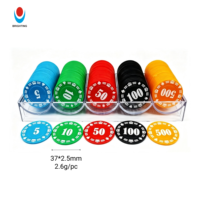 Jeu de jetons de poker en plastique personnalisés Dia. Jetons de Blackjack personnalisables de 37 mm avec logo imprimé, récompenses colorées pour enfants, jetons de poker