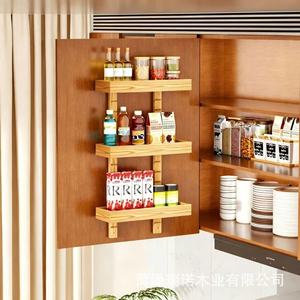 Étagère murale de cuisine en bois massif à 3 niveaux, réglable, polyvalente pour articles divers - Product Image 1